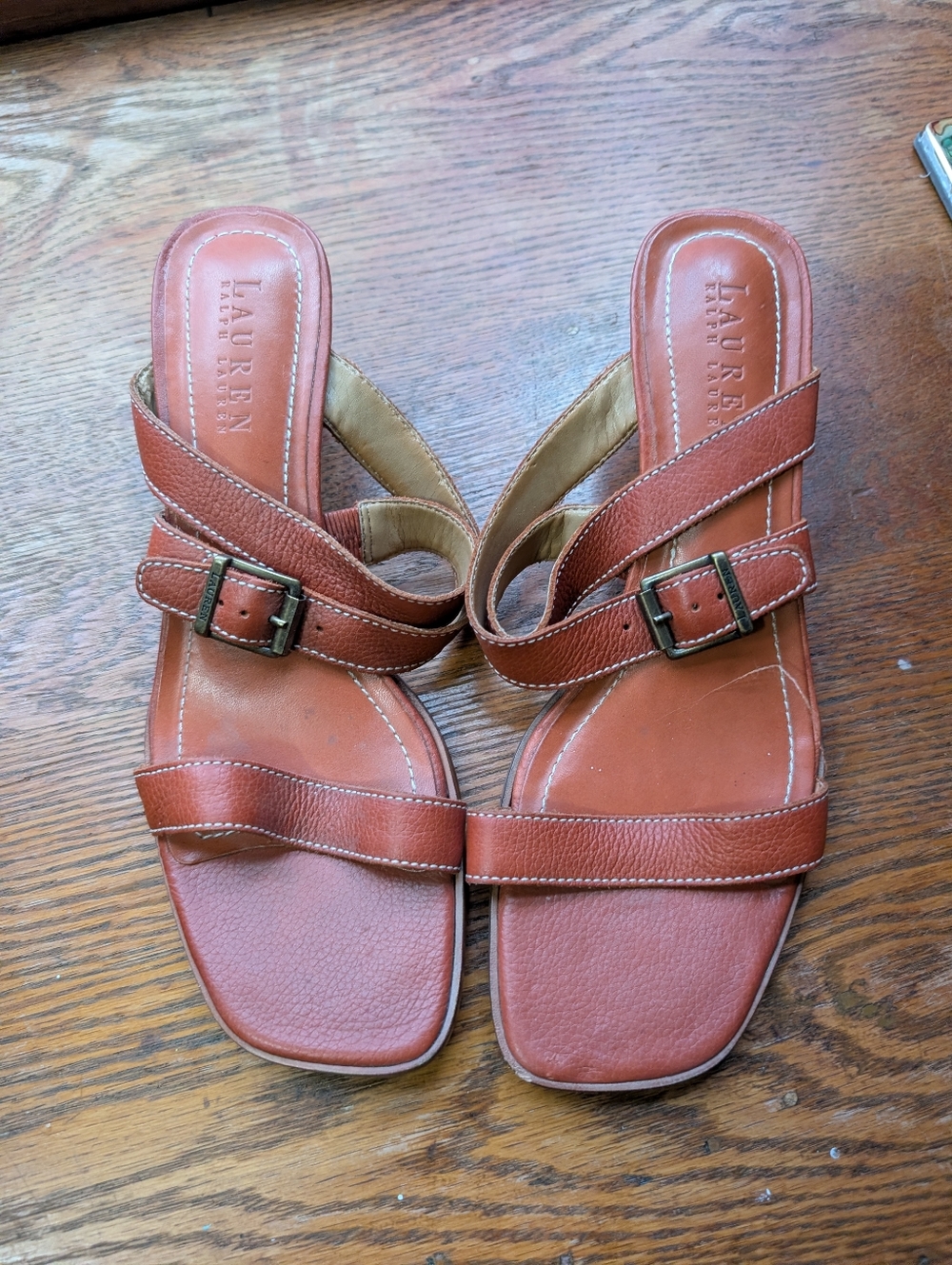 Ralph Lauren Leather Heeled Sandals